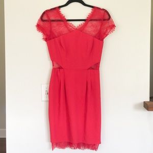 BCBGMAXAZRIA Red Lace Dress Size 4